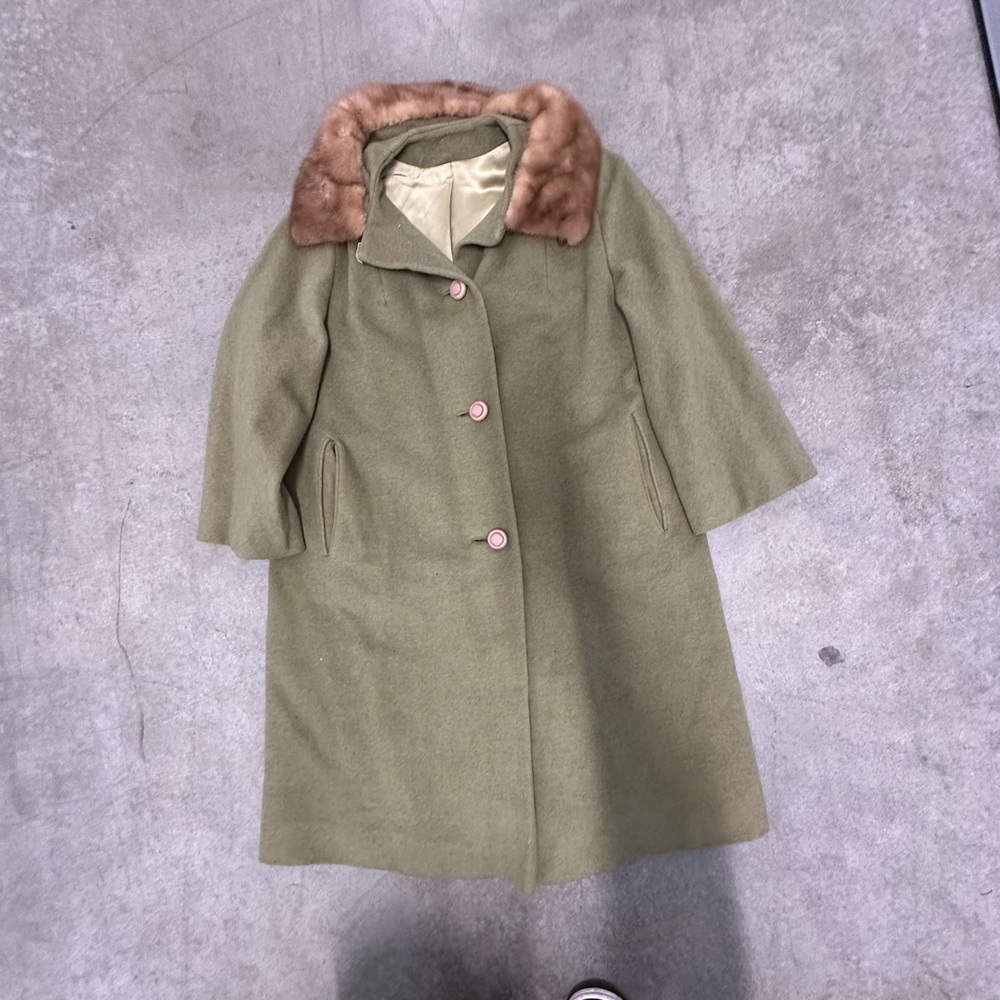 Vintage Rubel Originals Rich Mark  Button Front  Fur trimmed Collar Coat Size L